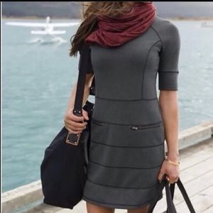 ATHLETA Women’s Small Gray Strata Ponte Dress Zipper knit athletic